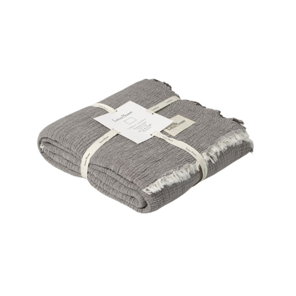 Покривало Lotus Home - Larna muslin anthracite 160*200
