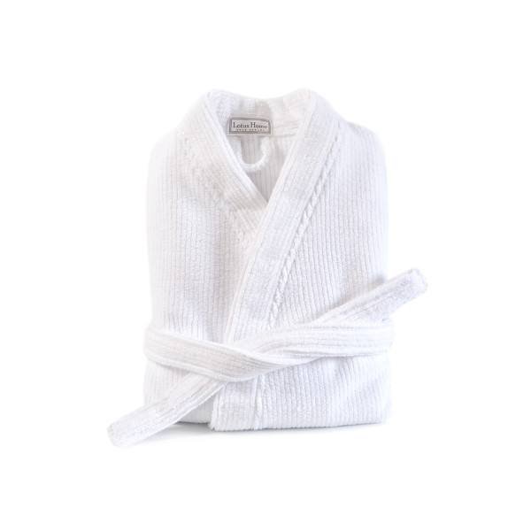 Халат-кімоно unisex Lotus Home - Bold Microcotton white махровий M