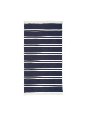 Килим Lotus Home - Infinity Stripe темно-синій двосторонній 80*150