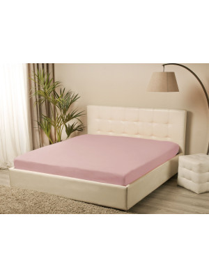 Простирадло трикотажне на резинці Iris Home - Пудровий 160*200+25