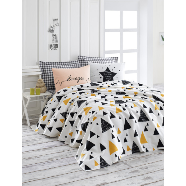 Покривало піке Lotus Home Perfect - Golden star жовтий 200*235