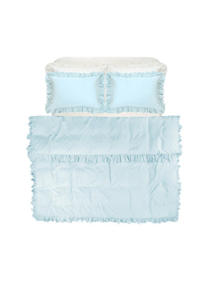 Постільна білизна Lotus Home Washed cotton - Kansas fly plus ментоловий євро