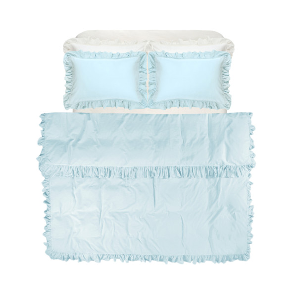 Постільна білизна Lotus Home Washed cotton - Kansas fly plus ментоловий євро