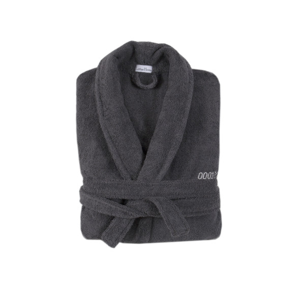 Халат махровий unisex Lotus Home - Basic Soft private line графіт L
