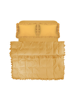 Постільна білизна Lotus Home Washed cotton - Kansas fly гірчичний євро
