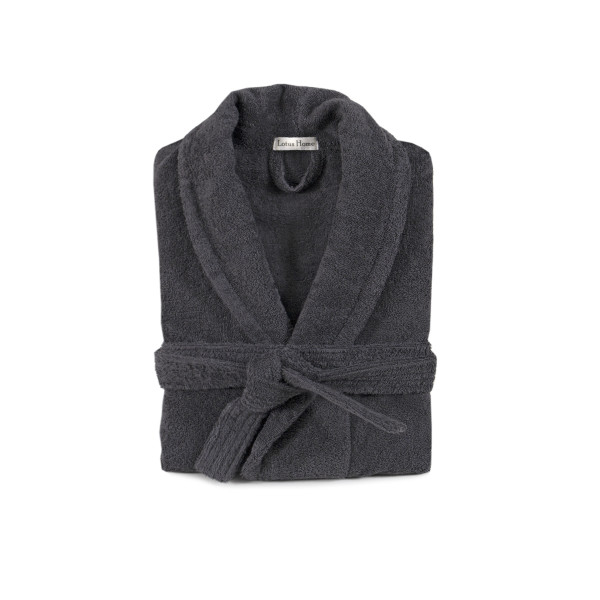 Халат махровий unisex Lotus Home - Basic New Line антрацит 3XL