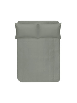 Простирадло з наволочками сатин premium Lotus Home - Leona хакі 240*260