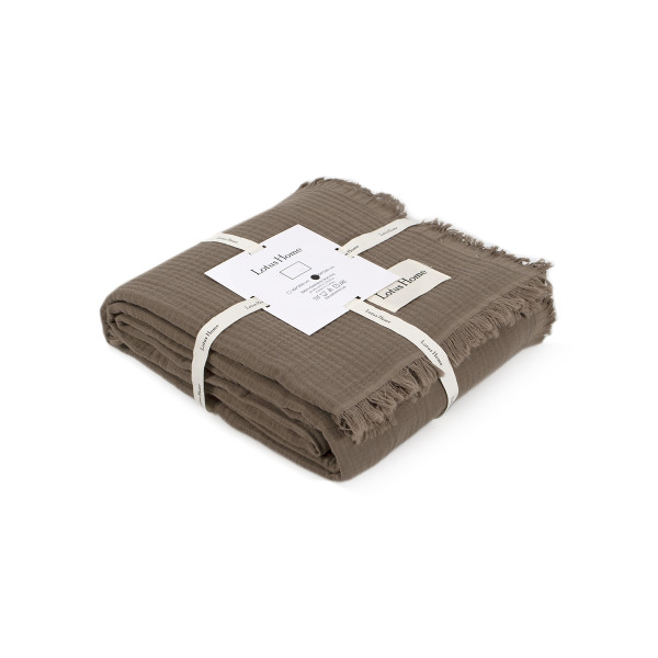 Покривало Lotus Home - Napa muslin brown 200*220