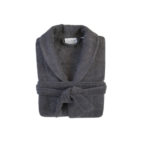 Халат махровий unisex Lotus Home - Basic Line antrasit L