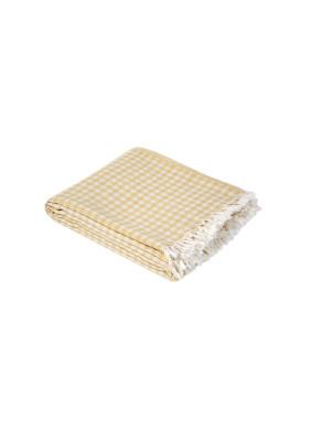 Покривало Lotus Home - Checked Gingham жовтий 190*225