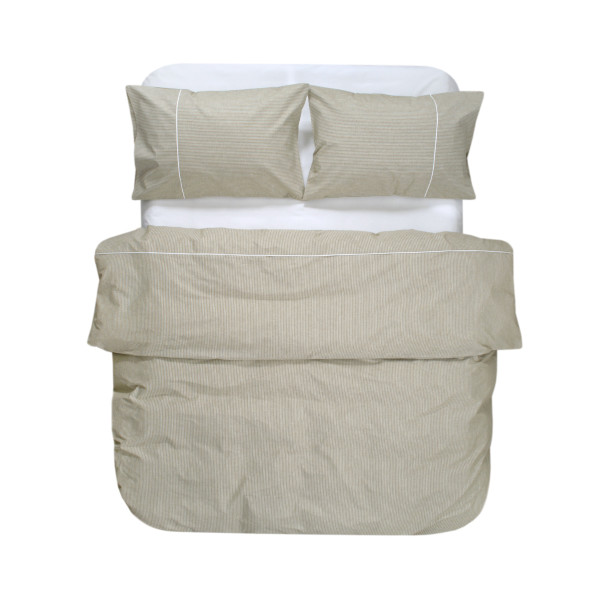 Постільна білизна Lotus Home - Premium Percale Stripe хакі євро