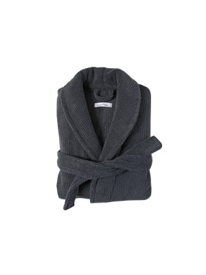 Халат unisex Lotus Home - Bold New Microcotton antrasit махровий M