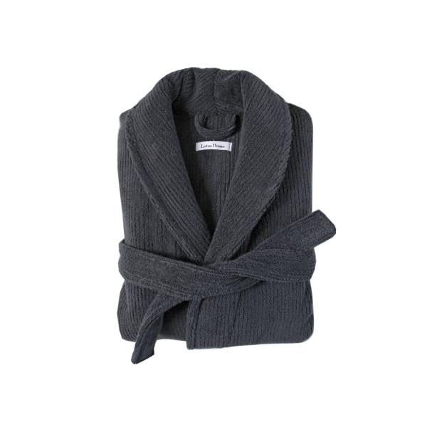 Халат unisex Lotus Home - Bold New Microcotton antrasit махровий M