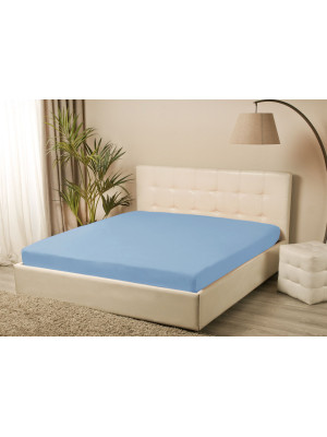 Простирадло трикотажне на резинці Iris Home - Блакитний 160*200+25