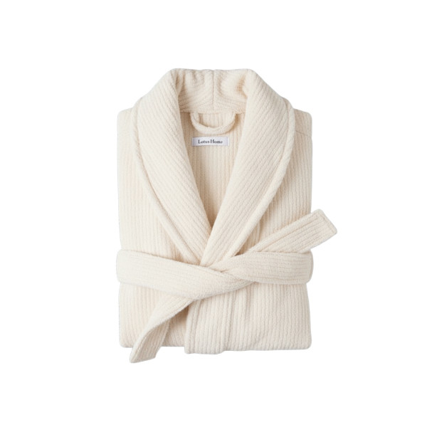 Халат unisex Lotus Home - Bold New Microcotton off white махровий L