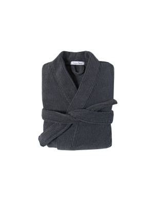 Халат-кімоно unisex Lotus Home - Bold New Microcotton antrasit махровий S/M