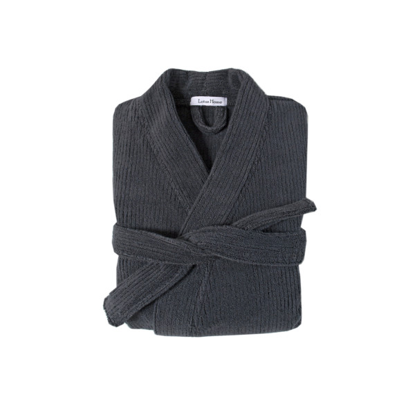 Халат-кімоно unisex Lotus Home - Bold New Microcotton antrasit махровий S/M