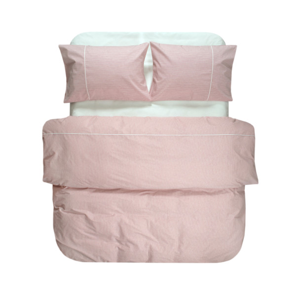Постільна білизна Lotus Home - Premium Percale Stripe рожевий євро