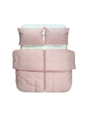 Постільна білизна Lotus Home - Premium Percale Stripe рожевий сімейний