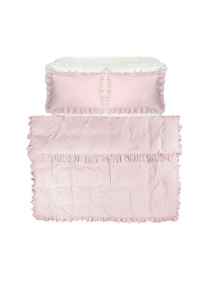 Постільна білизна Lotus Home Washed cotton - Kansas fly plus рожевий євро