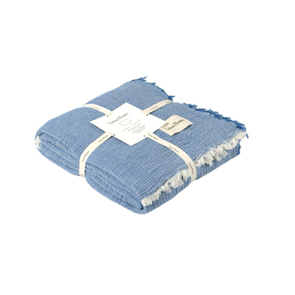 Покривало Lotus Home - Larna muslin blue 200*220 Покривало Lotus Home - Larna muslin blue 200*220