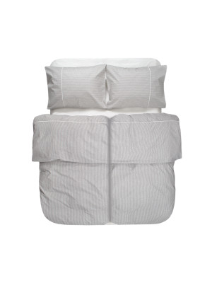 Постільна білизна Lotus Home - Premium Percale Stripe cірий сімейний