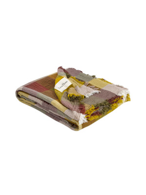 Покривало Lotus Home - Lucca muslin гірчичний 240*260