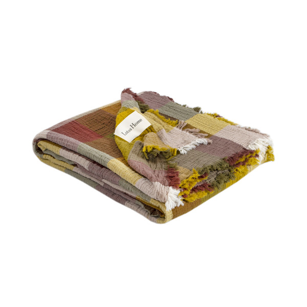 Покривало Lotus Home - Lucca muslin гірчичний 240*260